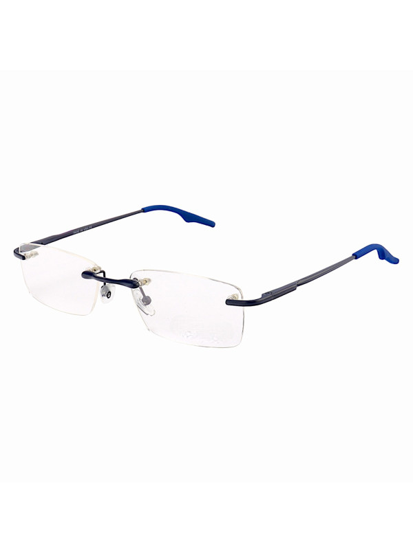 Armação de Óculos Retangular Flutuante Sem Aro Wingback Todo Azul